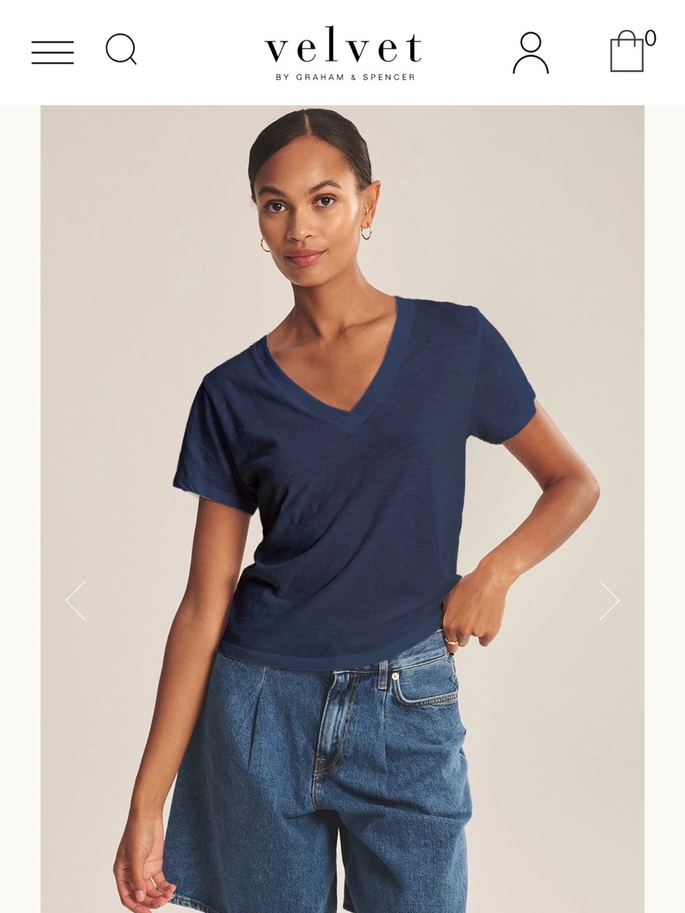 Navy Velvet by Graham & Spencer v neck tee